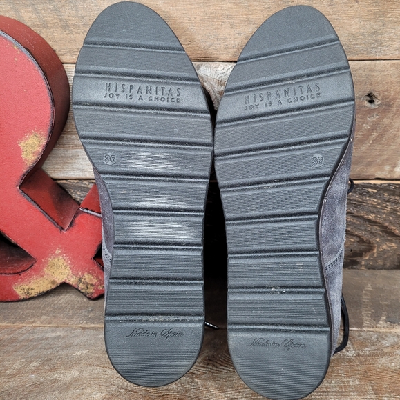 Hispanitas Metallic Grey Leather Lace Up Shoes - Picture 9 of 16